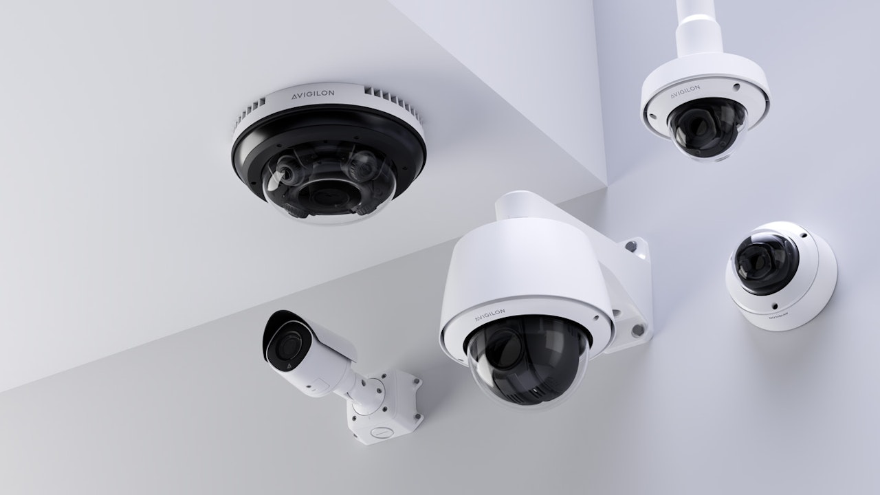 A range of Avigilon dome, bullet and panoramic surveillance cameras
