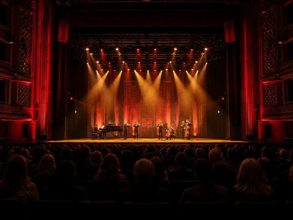A theatrical live performance in a large venue