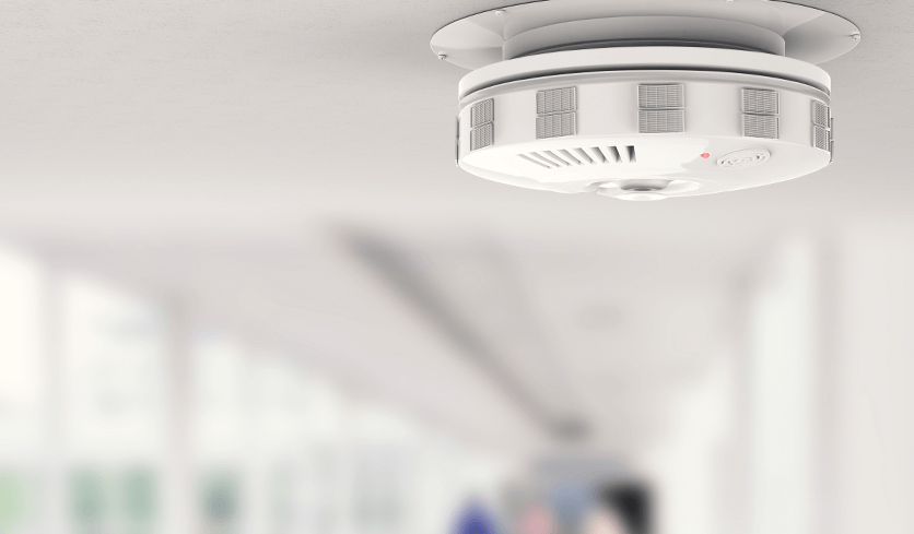 Ceiling-mounted commercial fire detector